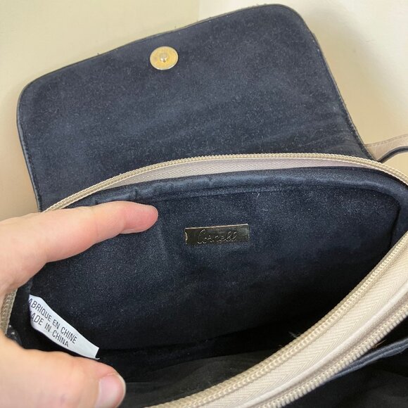 Cornell Floral Tapestry Purse Beige Faux Leather Multi-Pocket Magnet Clasp - Picture 5 of 13